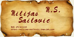 Milijas Sailović vizit kartica